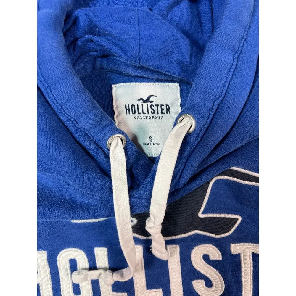 Vintage Y2K Hollister Blue Hoodie Sleeve Hit Big Logo Size Small